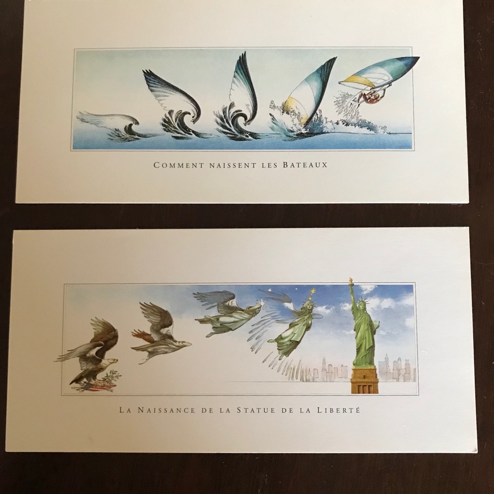 Unique cards metamorphosis of wave and eagle